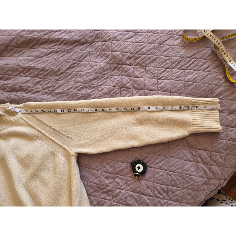 Anthropologie Babydoll Ballerina Longsleeve Cream Tulle Twofer Mini Dress sz L - Picture 7 of 8